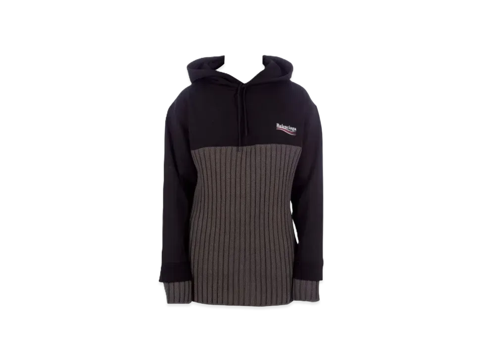 BALENCIAGA Back Logo Hoodie "Black/Grey"