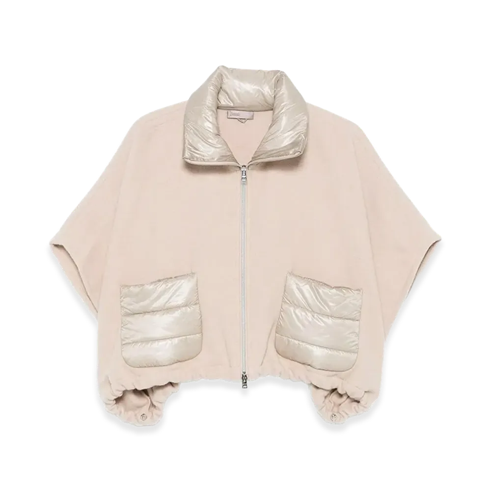 Herno Women's A-Shape Resort Ultralight Short Poncho "Chantilly"