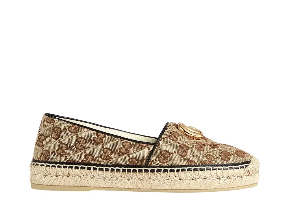 GUCCI Women's GG Matelasse Canvas Espadrille "Beige/Ebony"