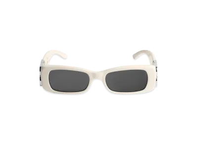 BALENCIAGA Women's Dynasty Rectangle Sunglasses "Ivory Cream"