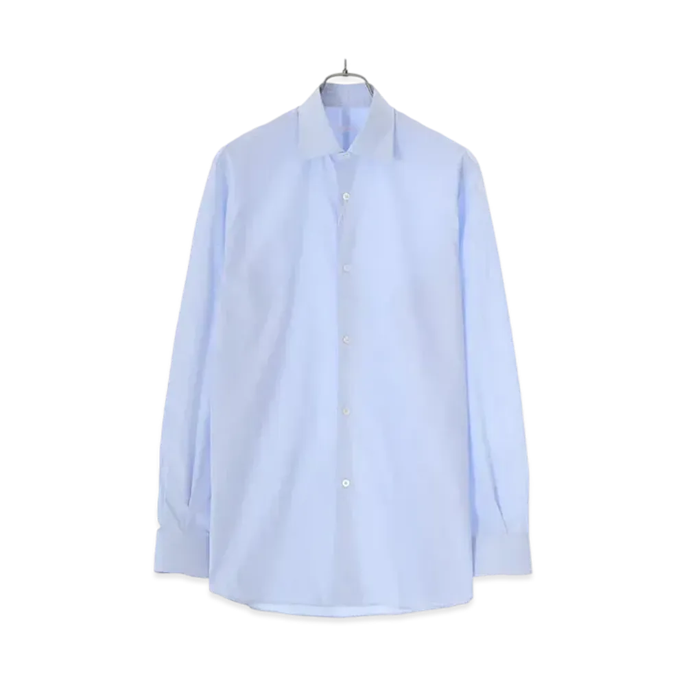 COMOLI Custom Made Twill Dress Shirt "Saxe"