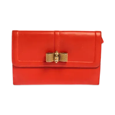 Christian Louboutin Sweet Charity Leather Long Wallet "Red"
