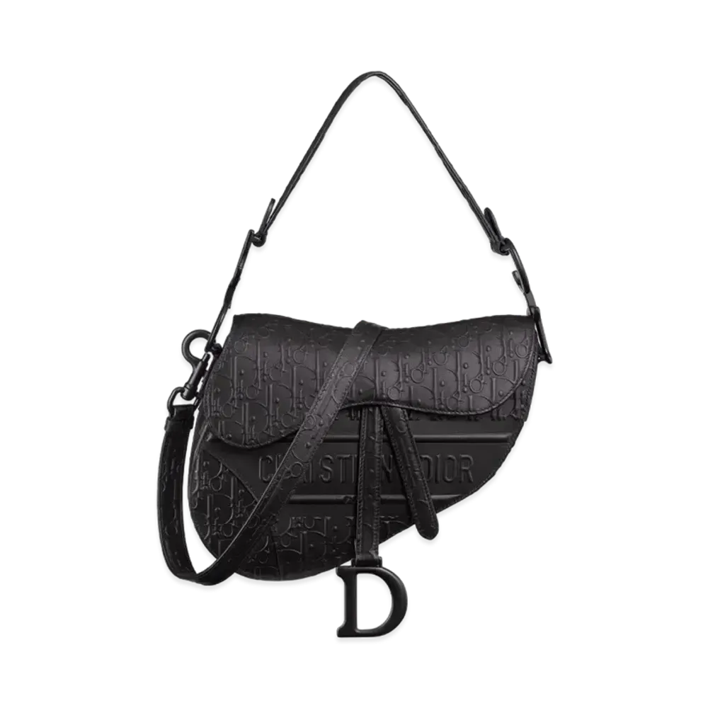 Dior Saddle Bag Strap Dior Oblique Embossed Calfskin "Black"