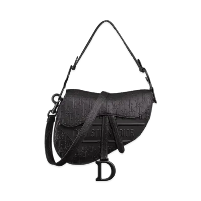 Dior Saddle Bag Strap Dior Oblique Embossed Calfskin "Black"
