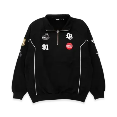 XLARGE x LIBERTY WALK Half Zip Sweatshirts "Black"