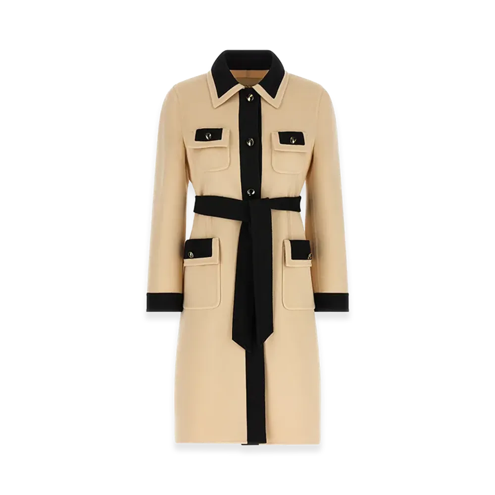Valentino Garavani Women's Wool Coat "White/Black"