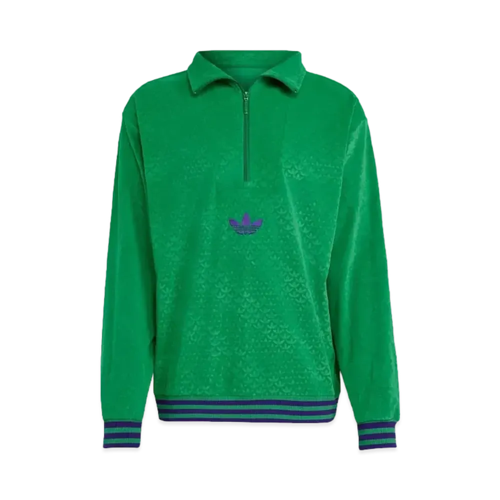 adidas Adicolor Heritage Now Funnel Neck Velor Top "Green"