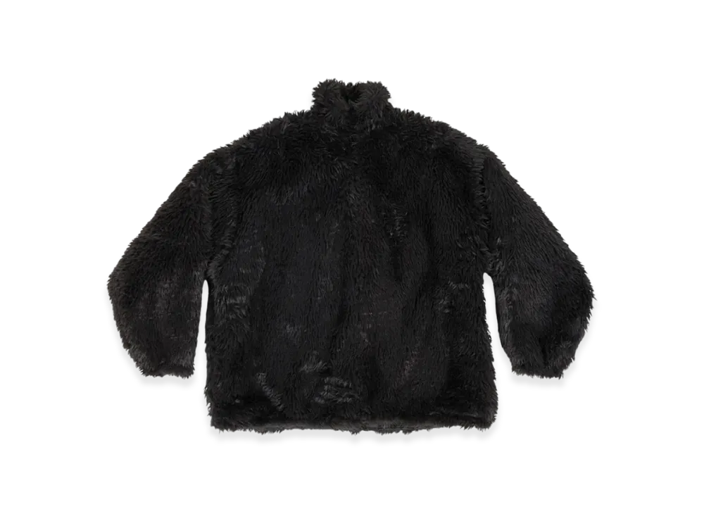BALENCIAGA Women's Zip-Up Extra Large Fit Jacket in Fake Fur "Black"