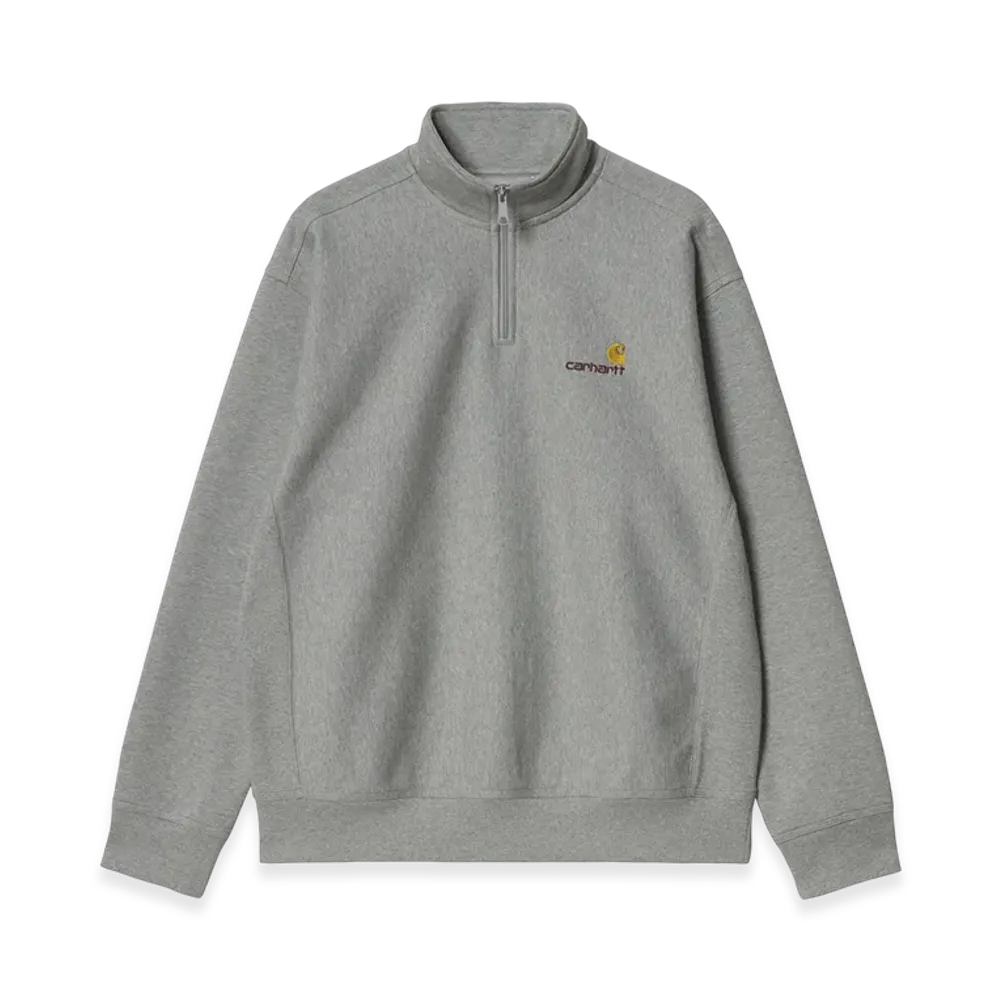 Carhartt WIP Half Zip American Script Sweatshirt "Grey Heather"