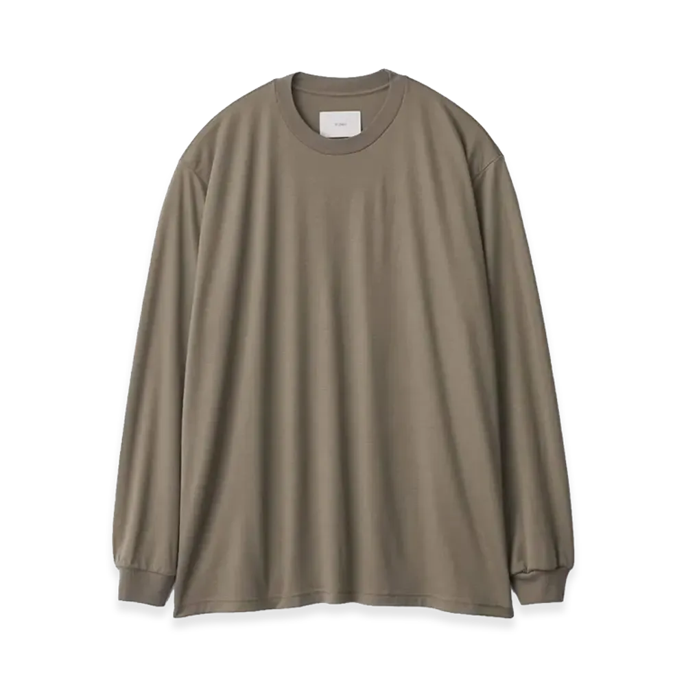 ssstein Fine Wool Oversized Long Sleeve Tee "Khaki"