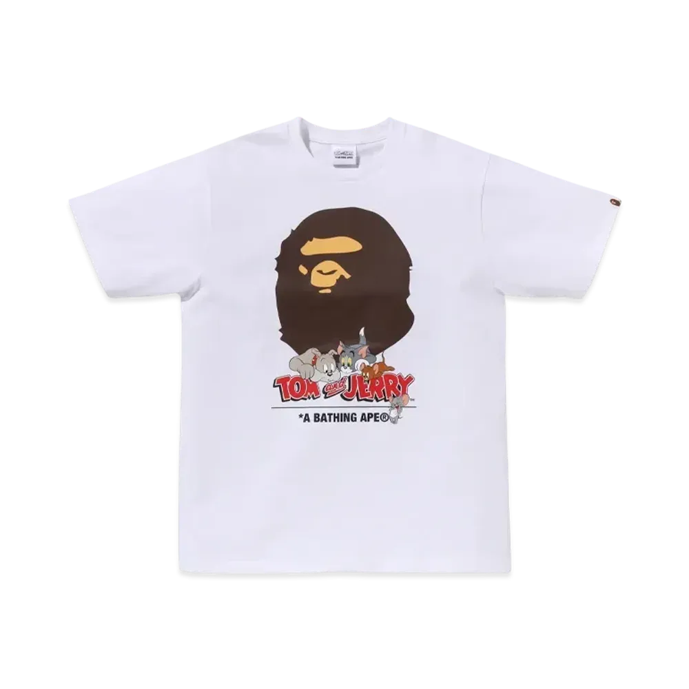 A BATHING APE x Tom And Jerry 85TH Kids Ape Head Tee #2 "White"