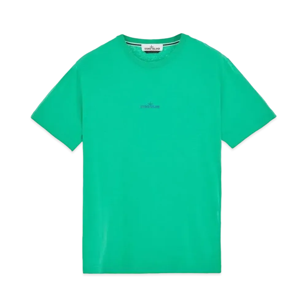 Stone Island 2NS83 COTTON JERSEY, 'MIXED MEDIA TWO' PRINT_SLIM FIT "Green"