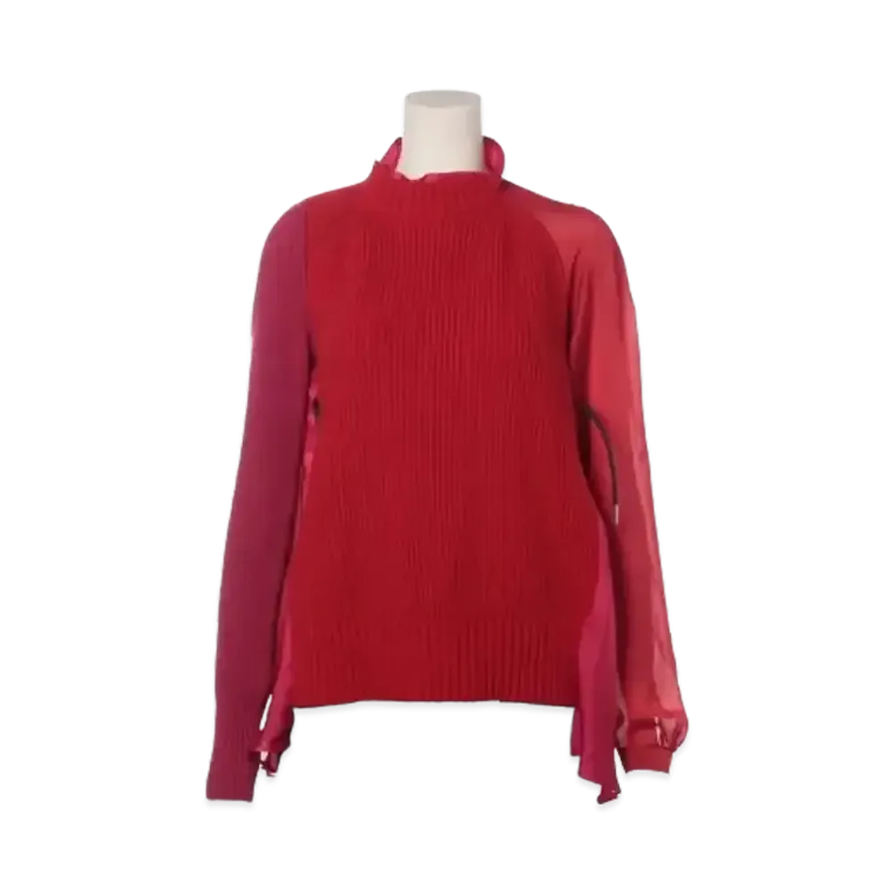 sacai Wool x Polyester Knit "Red/Pink"