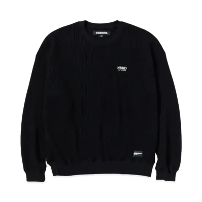 NEIGHBORHOOD Waffle Fabric Crewneck LS "Black"