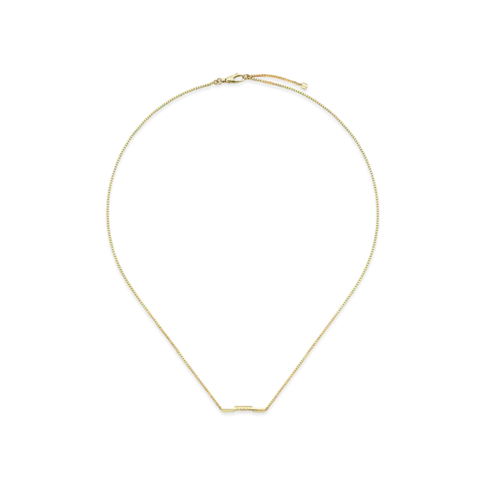 GUCCI Link To Love Necklace With Gucci Bar "Gold"