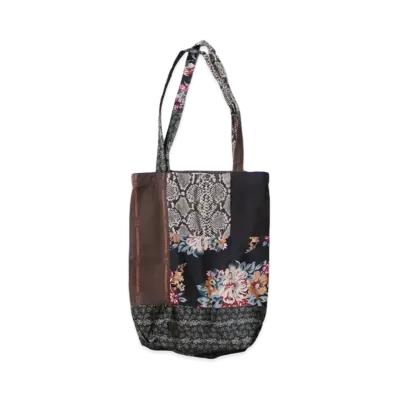 KAPITAL Patchwork Novel Tote Bag "Black"