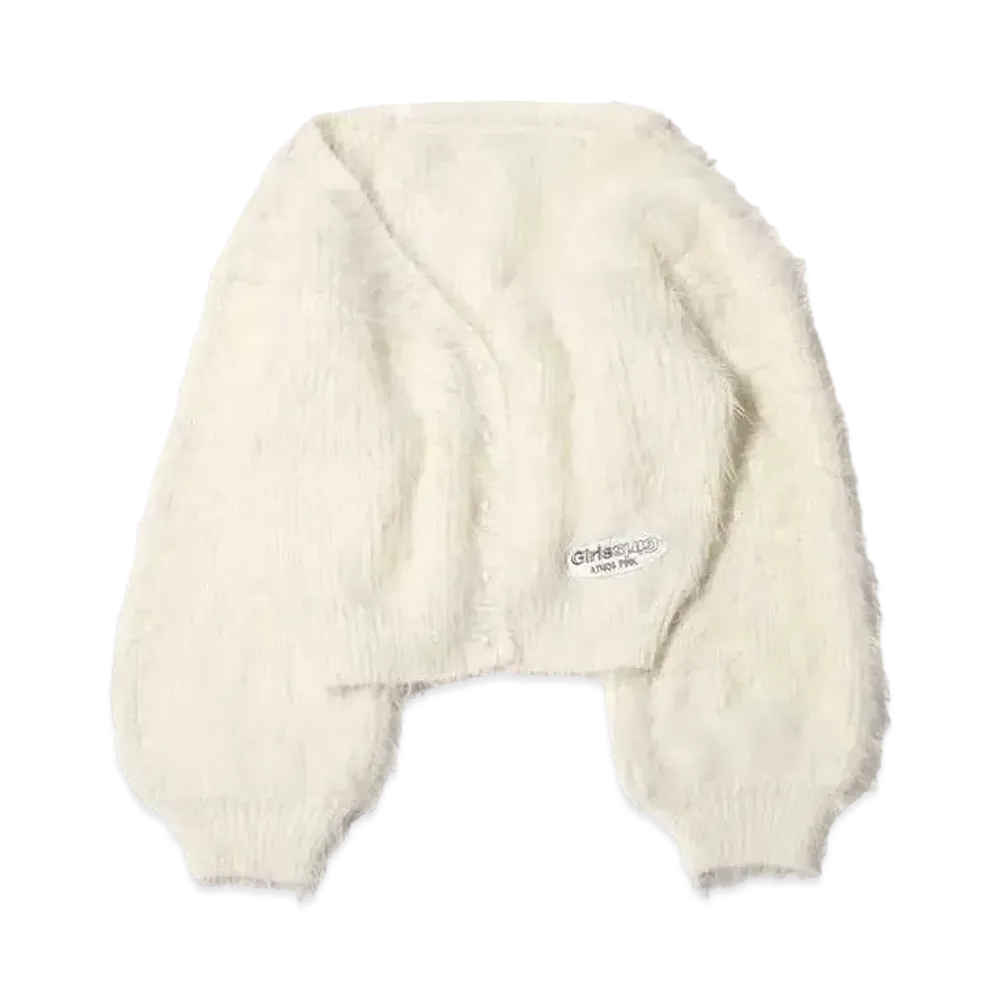atmos pink x Girls Girls Mohair Cardigan "White"