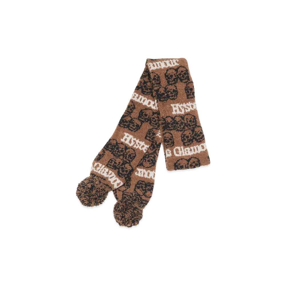 HYSTERIC GLAMOUR Women's Skull Stripe Scarf "Brown"
