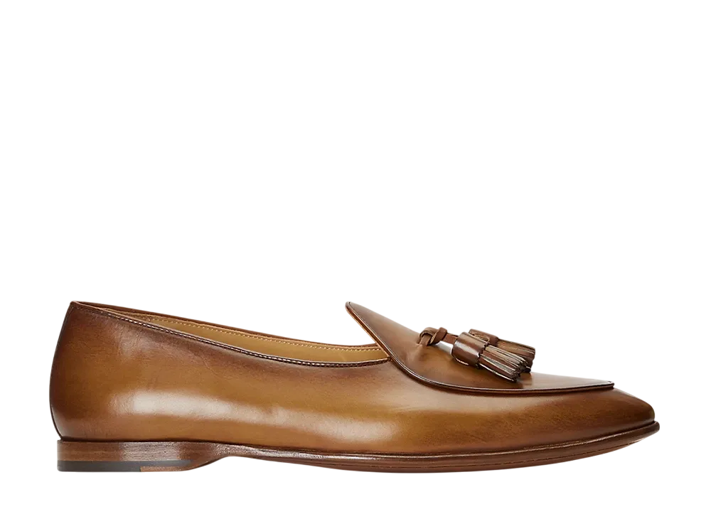 Ralph Lauren Purple Label Belvin Calfskin Slipper "Tan"