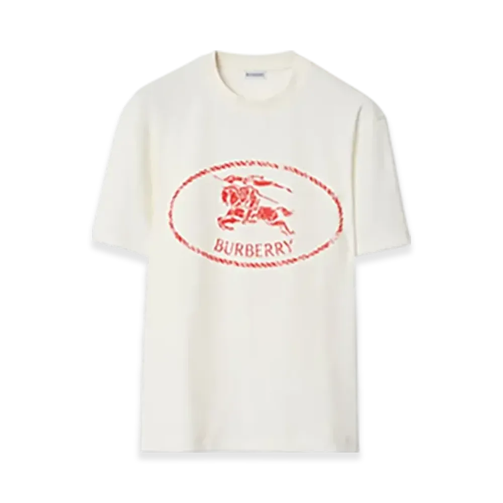 Burberry Night Stamp Cotton Blend T-shirt "Chalk"
