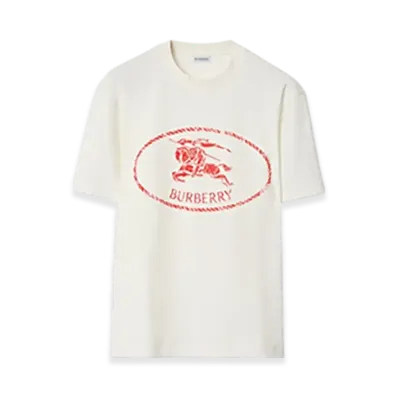 Burberry Night Stamp Cotton Blend T-shirt "Chalk"