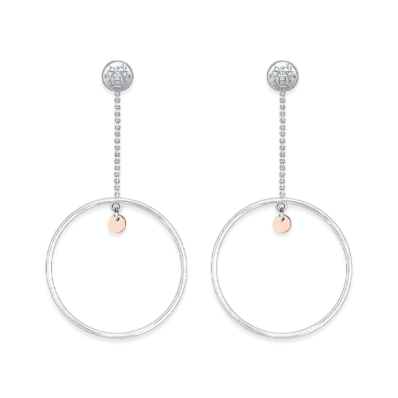 Hermes Hermes Ex-Libris Earrings "Silver/Pink Gold"