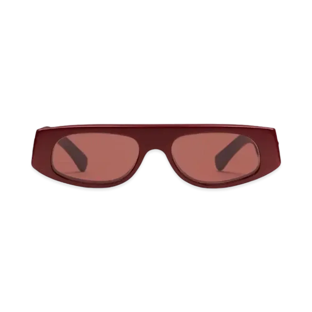 GUCCI Geometric Shaped Frame Sunglasses "Shiny Burgundy"
