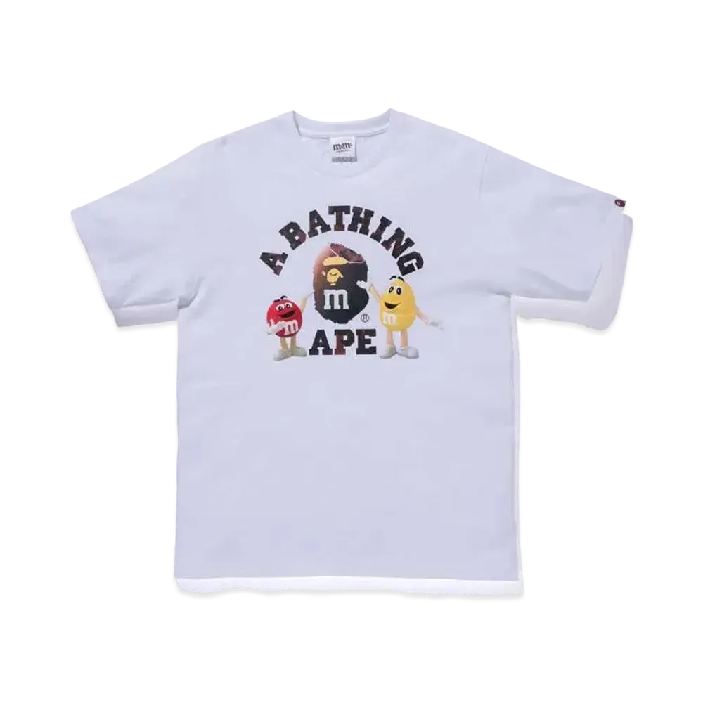 A BATHING APE / M&M’STM COLLEGE TEE MENS "White"