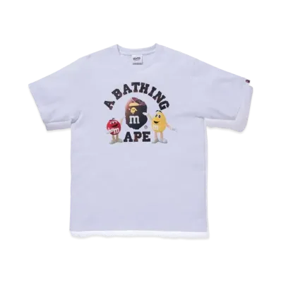 A BATHING APE / M&M’STM COLLEGE TEE MENS "White"