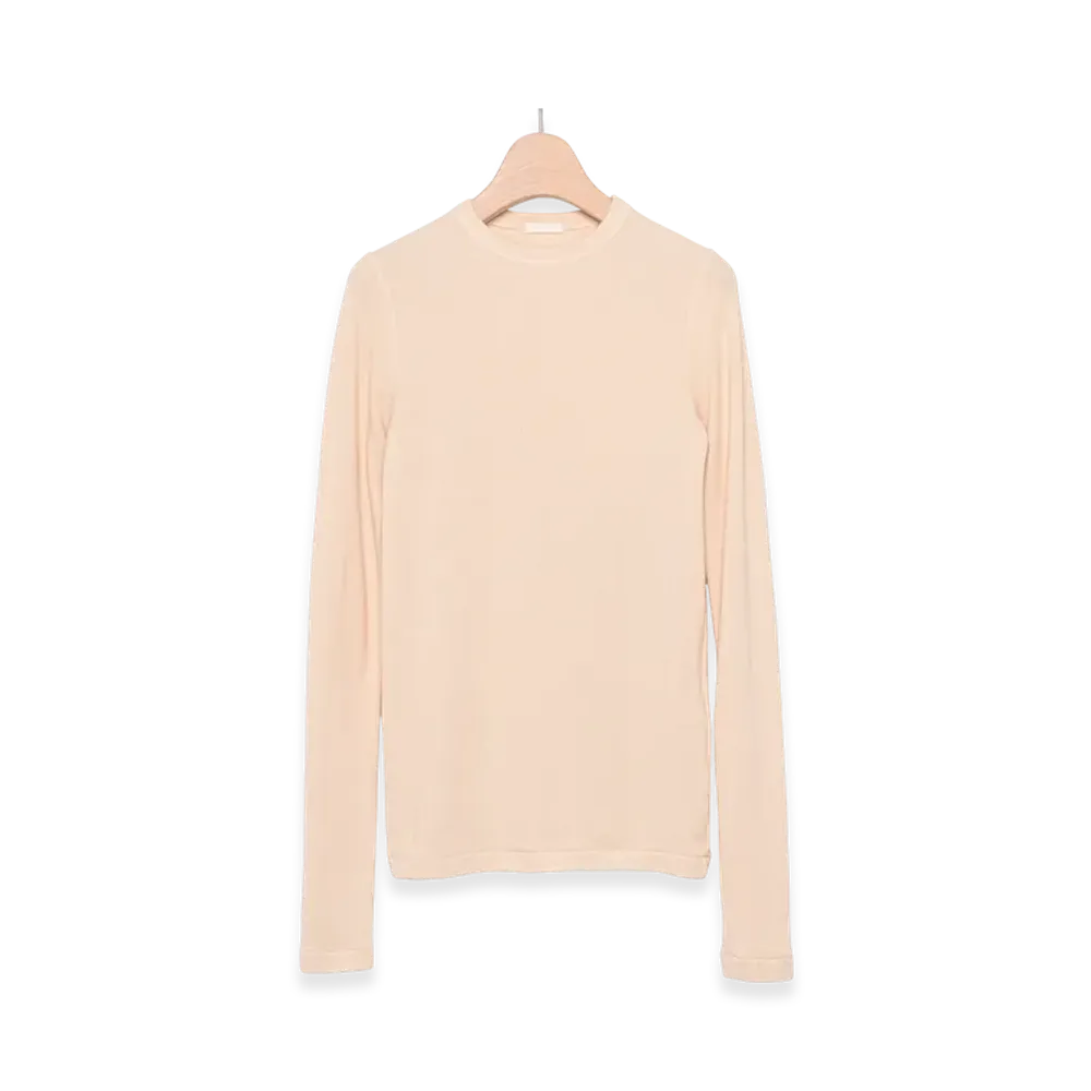 COMOLI Cotton Cashmere Long Sleeve Crew "Ecru"