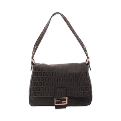 FENDI Mamma Baguette Zuccino Shoulder Bag