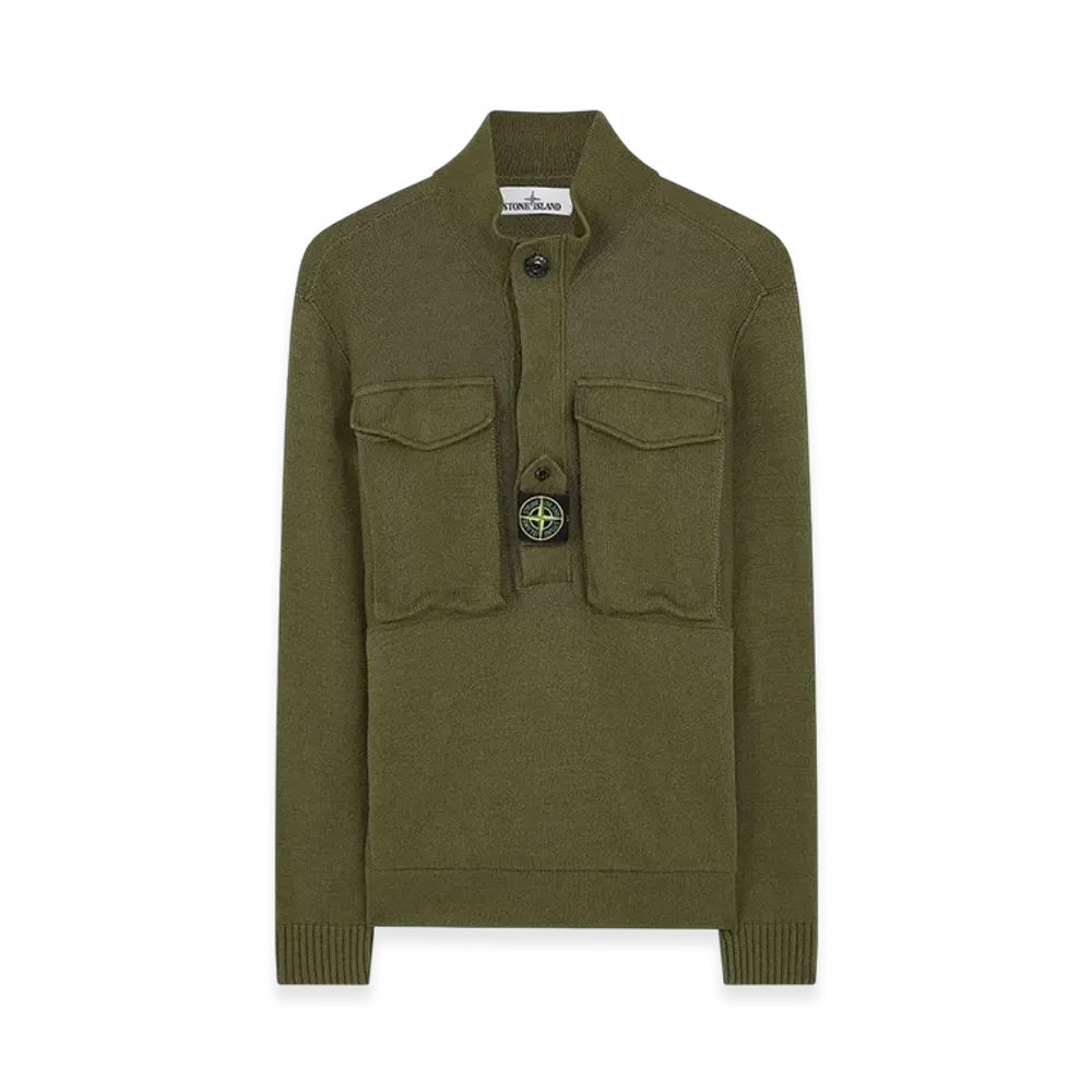 Stone Island 542D4 Half Zip Knit - 21SS "Olive Green"