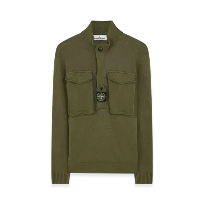 Stone Island 542D4 Half Zip Knit - 21SS "Olive Green"