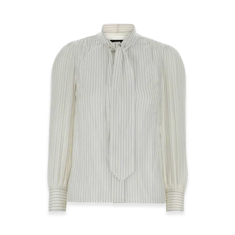 GUCCI Women's Embroidered Silk Shirt "White"