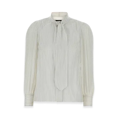 GUCCI Women's Embroidered Silk Shirt "White"