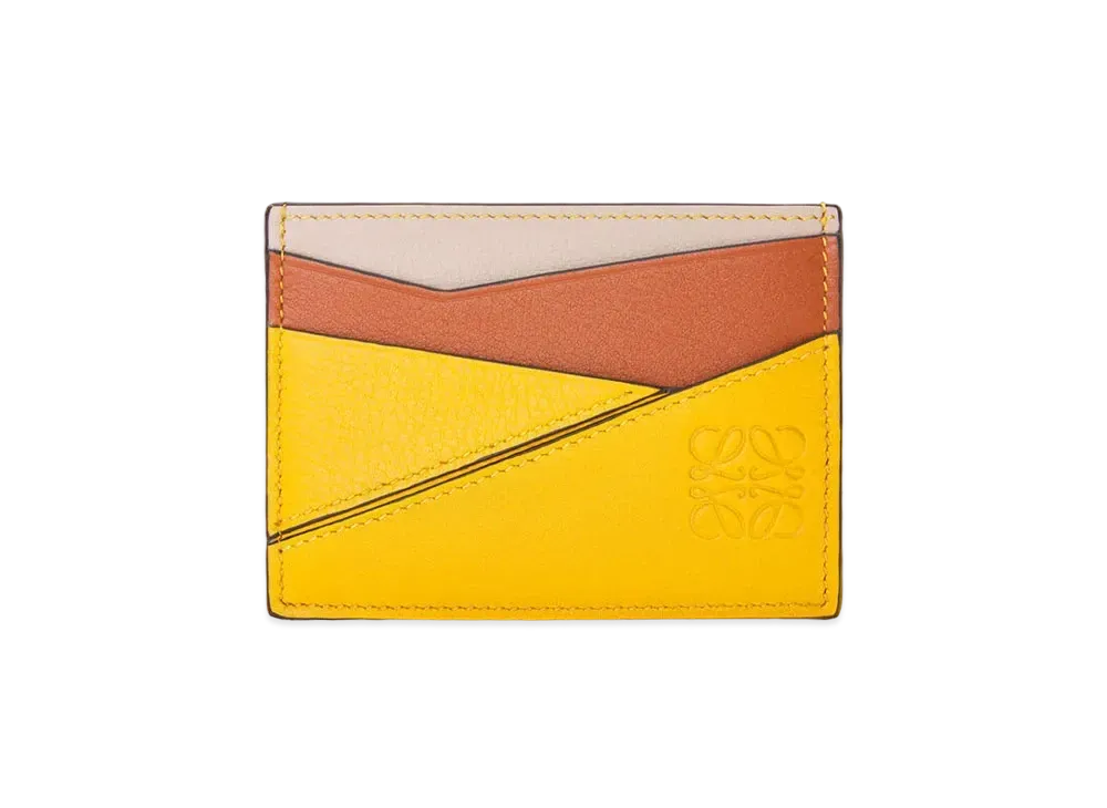 LOEWE Puzzle Plain Cardholder In Classic Calfskin "Mustard / Tan"
