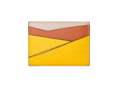 LOEWE Puzzle Plain Cardholder In Classic Calfskin "Mustard / Tan"