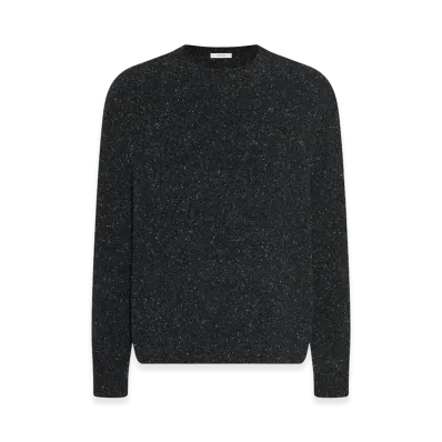 The Row Aksel Cashmere Tweed Top "Charcoal"