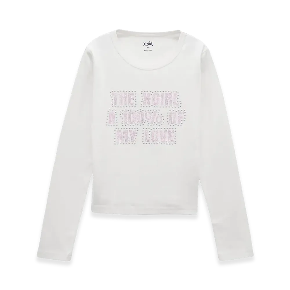 X-Girl Women's Star And Logo L/S Baby Tee "White"