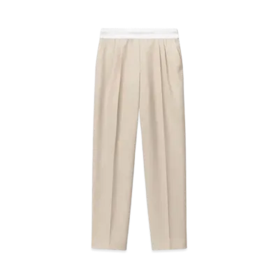 Alexander Wang Wool Tailoring Pleats Pants "Feather"