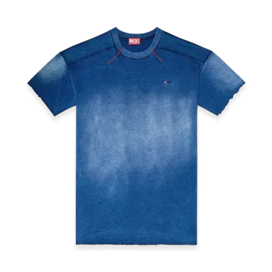 Diesel T-Crao-Boxt Faded T-Shirt With Micro Logo "Blue"