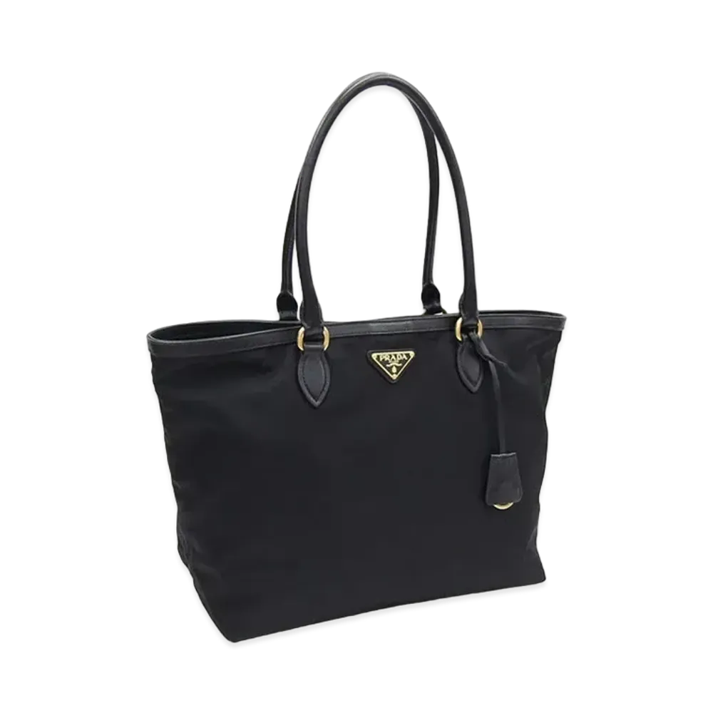 PRADA Triangle Nylon Tote Bag "Black"