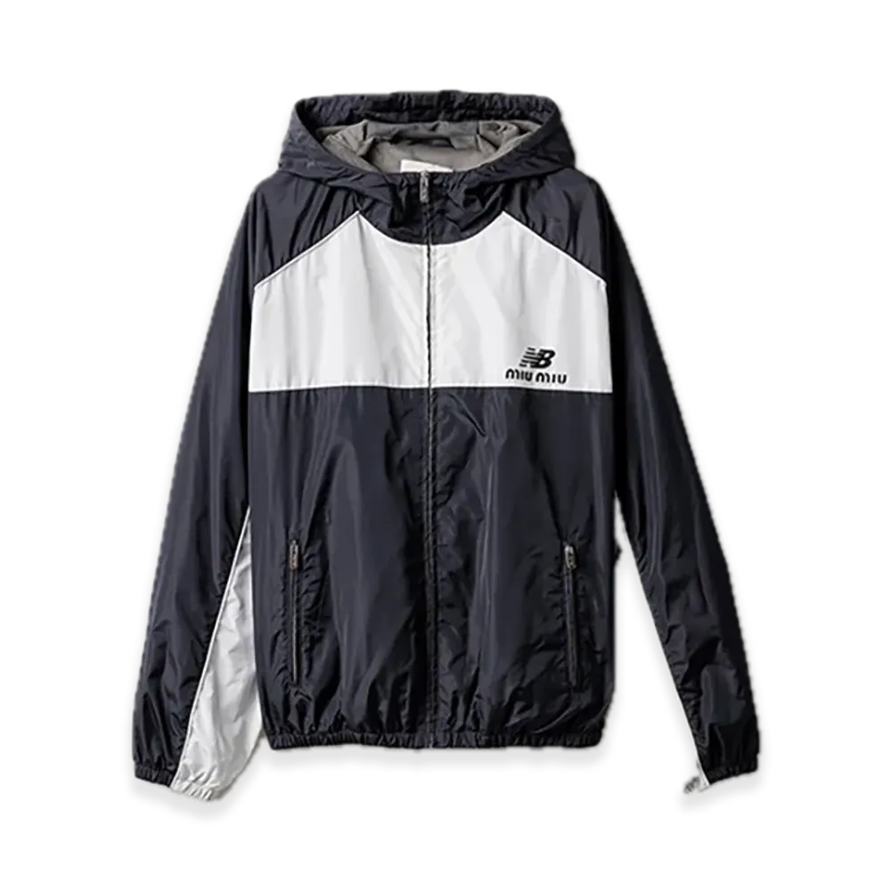 MIU MIU x New Balance Technical Poplin Hooded Jacket "Navy/White"