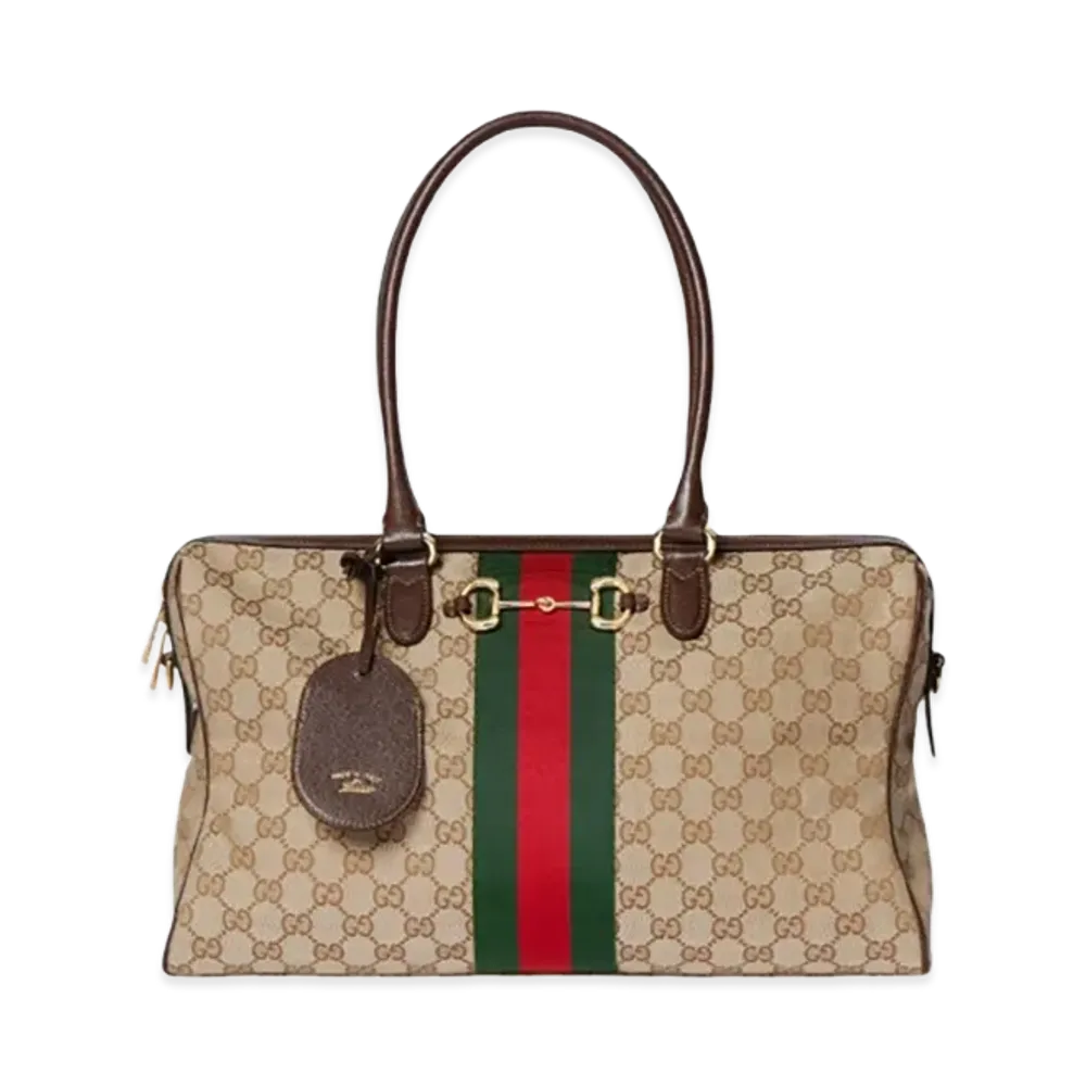 GUCCI Women's GG Fabric Large Borsetto Handbag "Beige"