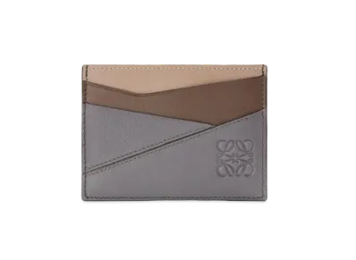 LOEWE Puzzle Plain Cardholder In Classic Calfskin "Grey / Tundra"