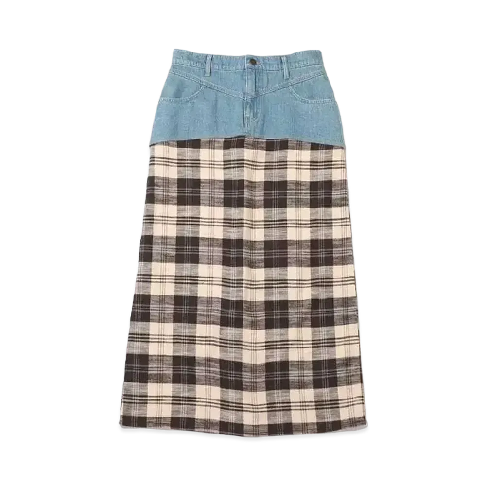 atmos pink Different Material Docking Design Skirt "Beige"