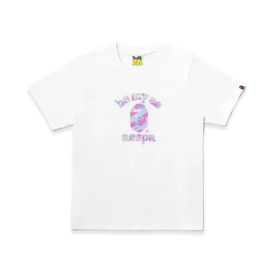 A BATHING APE x aespa Women's College Tee "White"