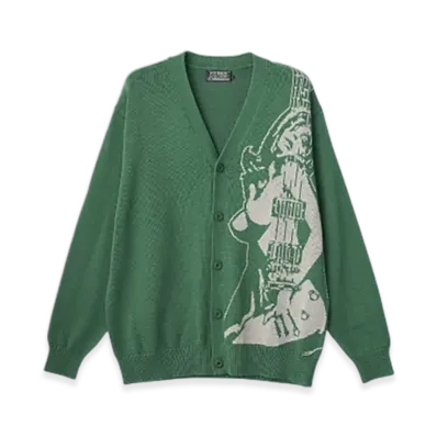 HYSTERIC GLAMOUR Guitar Girl Knit Cardigan "Green"