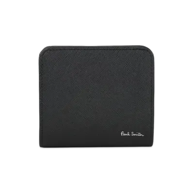 Paul Smith Bright Stripe Puller Bifold Wallet "Black"