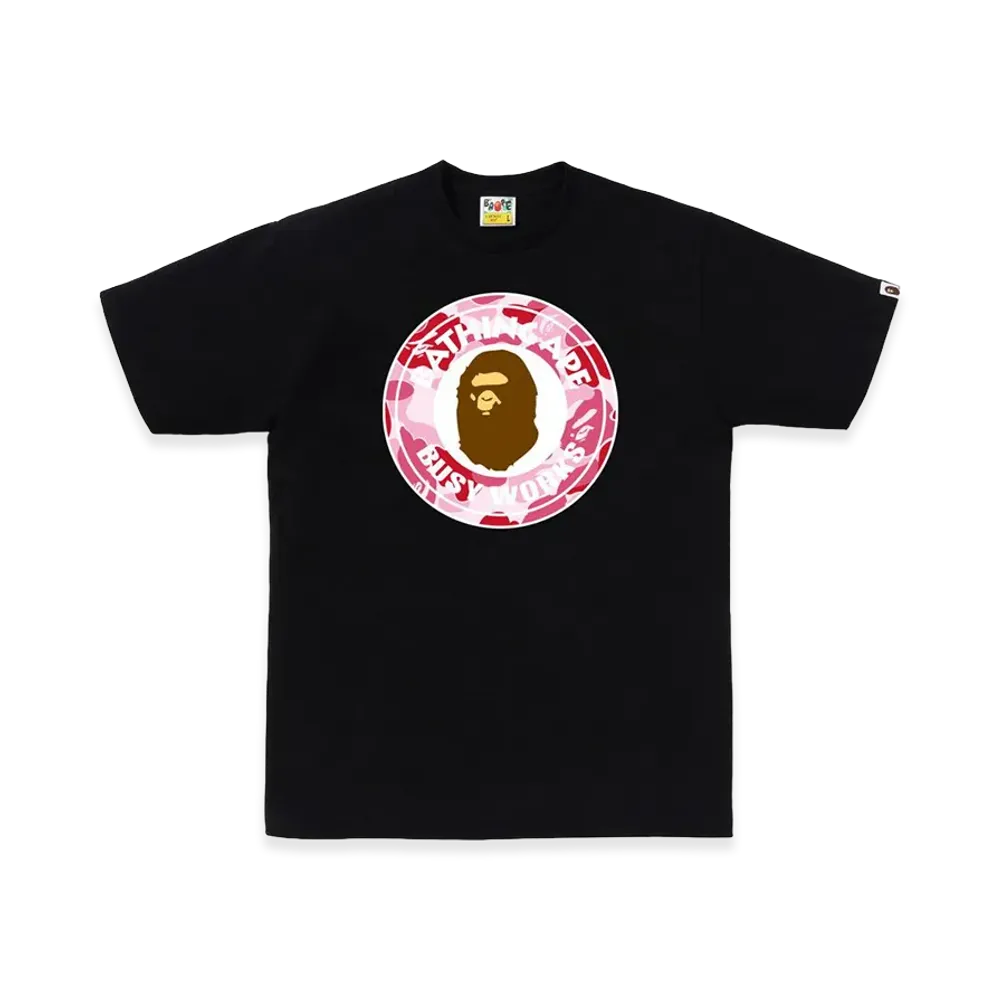 A BATHING APE ABC Camo Busy Works Tee "Black/Pink"